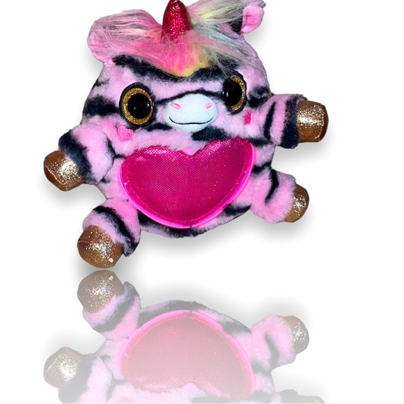 Zuru Rainbocorns Wild Heart Surprise Series 3 Pink Zebra Stripe 10" Plush Toy - Picture 1 of 11